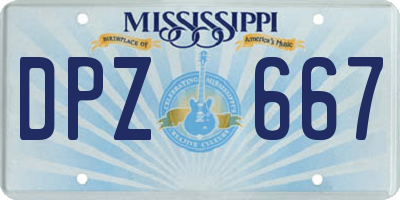MS license plate DPZ667