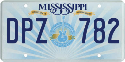MS license plate DPZ782
