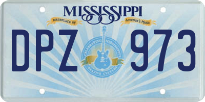 MS license plate DPZ973