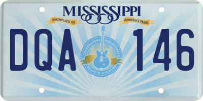 MS license plate DQA146