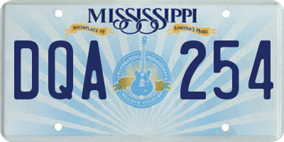 MS license plate DQA254