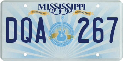 MS license plate DQA267