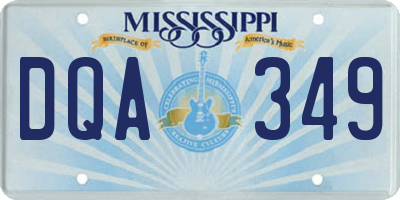 MS license plate DQA349