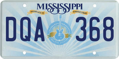 MS license plate DQA368