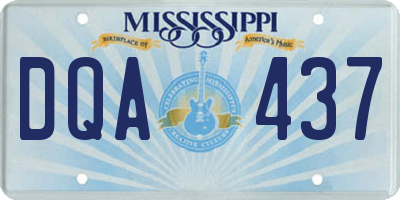 MS license plate DQA437
