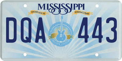 MS license plate DQA443