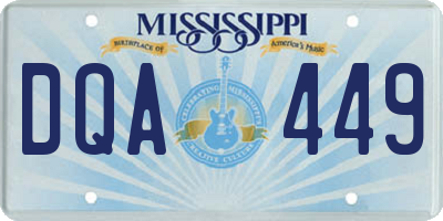 MS license plate DQA449