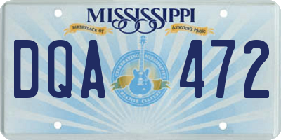 MS license plate DQA472