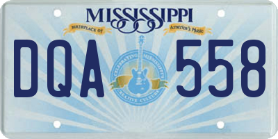 MS license plate DQA558