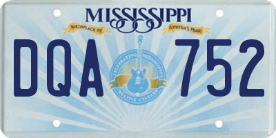 MS license plate DQA752