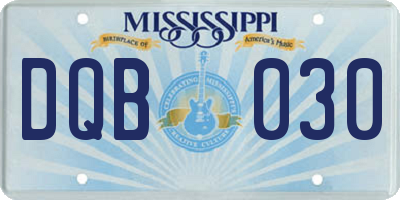 MS license plate DQB030