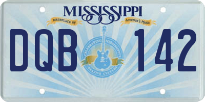 MS license plate DQB142