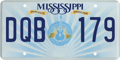 MS license plate DQB179