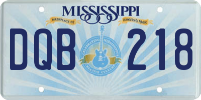 MS license plate DQB218