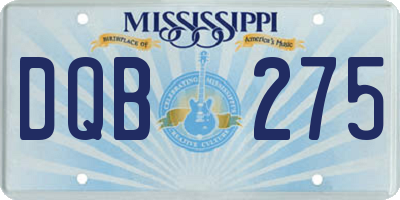 MS license plate DQB275
