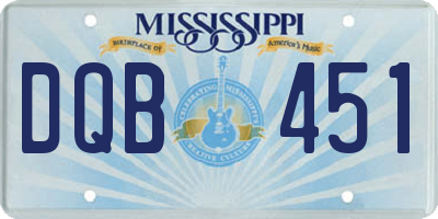 MS license plate DQB451