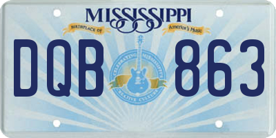 MS license plate DQB863