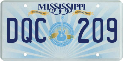 MS license plate DQC209