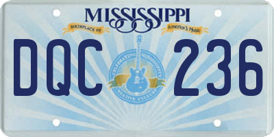 MS license plate DQC236