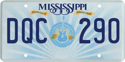 MS license plate DQC290