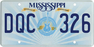 MS license plate DQC326