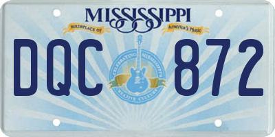MS license plate DQC872