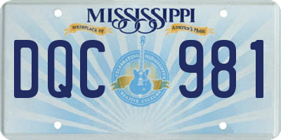 MS license plate DQC981