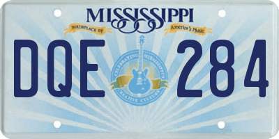 MS license plate DQE284