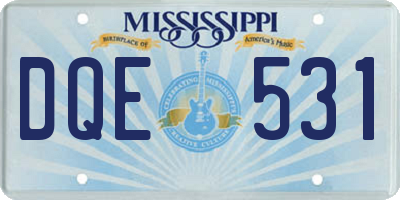 MS license plate DQE531