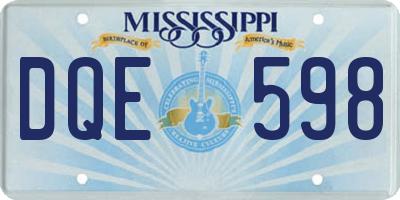 MS license plate DQE598