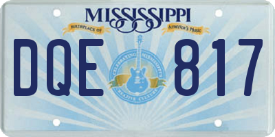 MS license plate DQE817