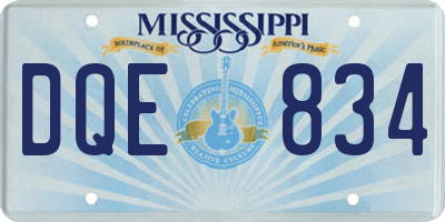 MS license plate DQE834