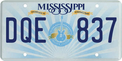 MS license plate DQE837