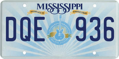 MS license plate DQE936