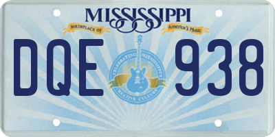 MS license plate DQE938