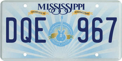 MS license plate DQE967