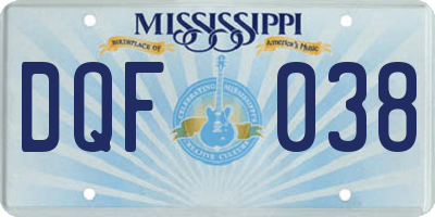 MS license plate DQF038