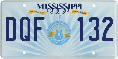 MS license plate DQF132