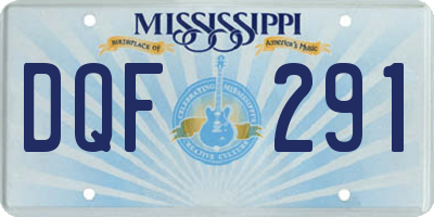 MS license plate DQF291
