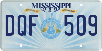 MS license plate DQF509