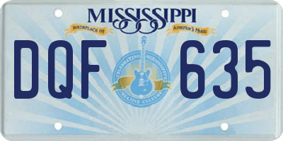 MS license plate DQF635