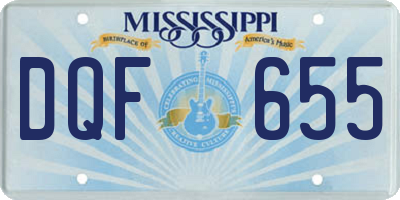 MS license plate DQF655