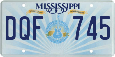 MS license plate DQF745