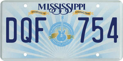 MS license plate DQF754