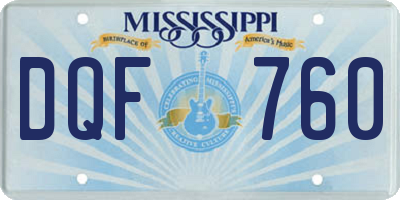 MS license plate DQF760