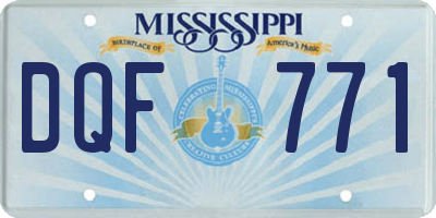 MS license plate DQF771