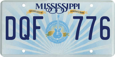 MS license plate DQF776