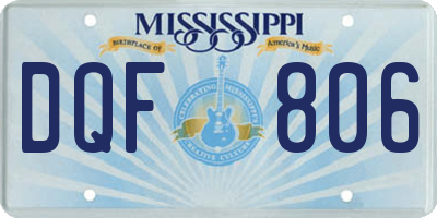 MS license plate DQF806