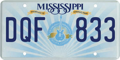 MS license plate DQF833