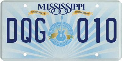MS license plate DQG010